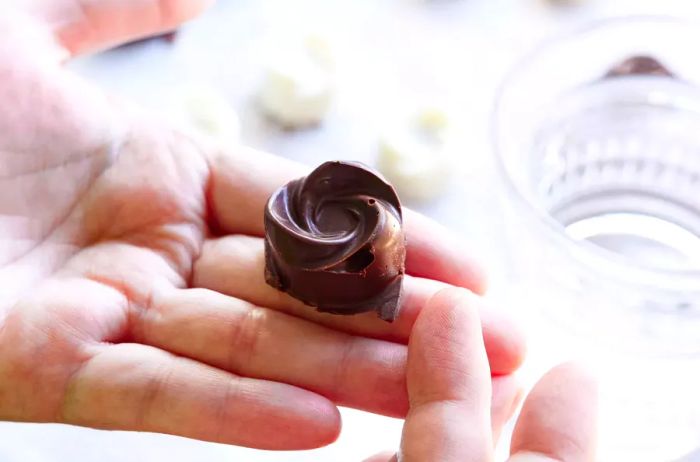 smoothing out the rough edges of your homemade filled chocolates