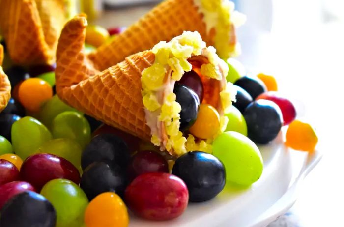 Sugar Cone Cornucopias Made Easy