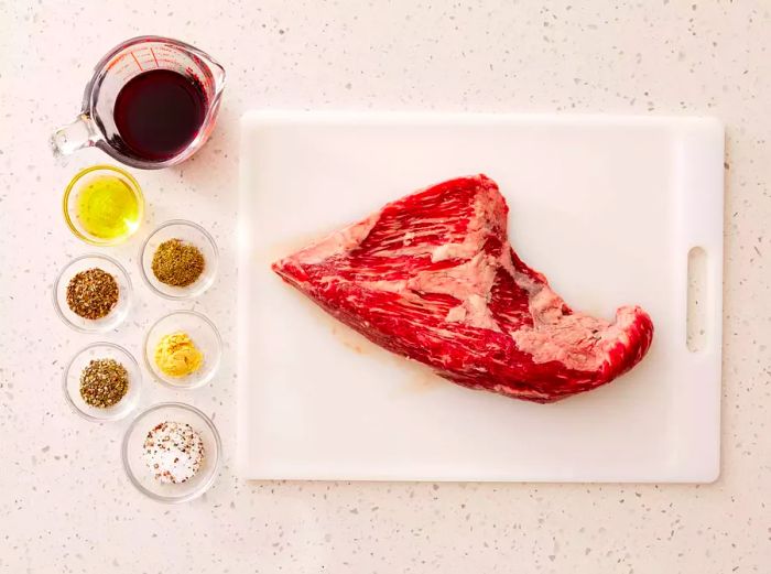 Ingredients for preparing a tri-tip roast