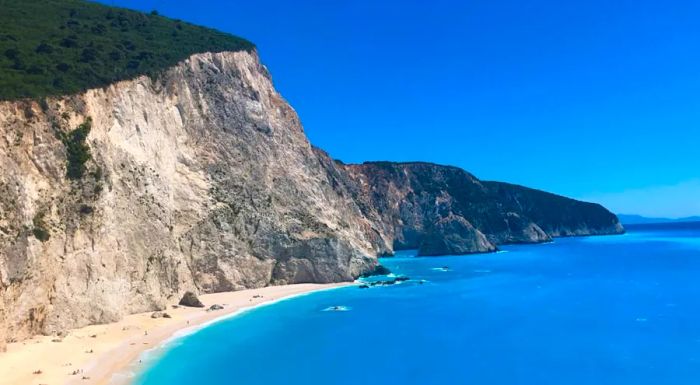 Porto Katsiki on the island of Lefkas remains relatively quiet for this time of year.