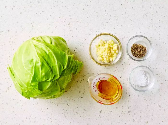 Ingredients for Preparing Cabbage Steaks