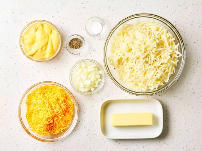 Ingredients for a Restaurant-Style Hashbrown Casserole