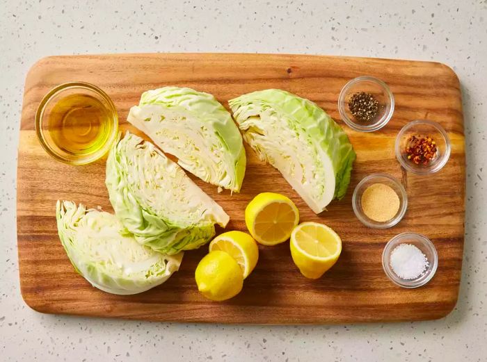 Ingredients arranged on a chopping board