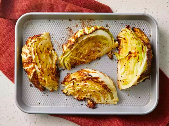 Cabbage roasted to a golden-brown perfection