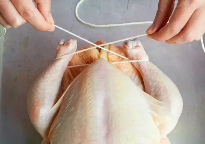 Trussed Chicken Ready for Roasting