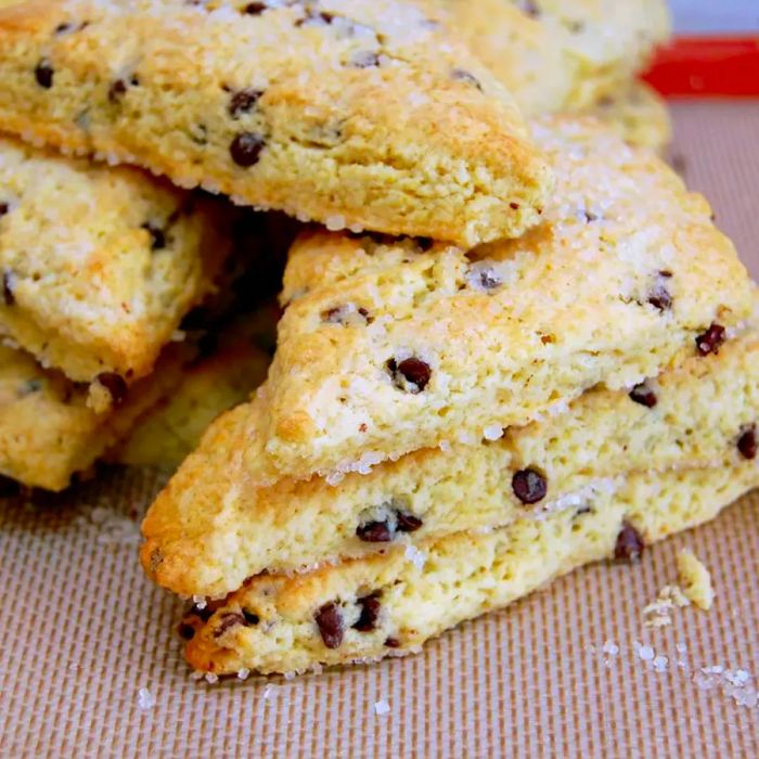 Delicious wedge-shaped scones filled with currants