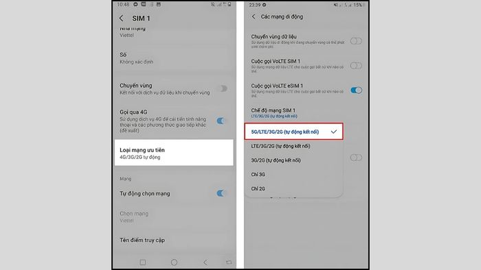 Hướng dẫn kiểm tra xem điện thoại của bạn có thuộc khu vực sử dụng Vinaphone 5G trên Android