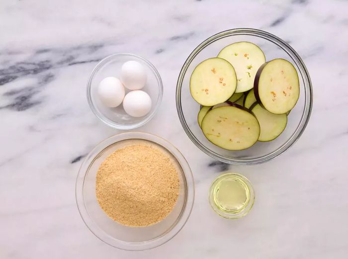 Ingredients for Crispy Fried Eggplant