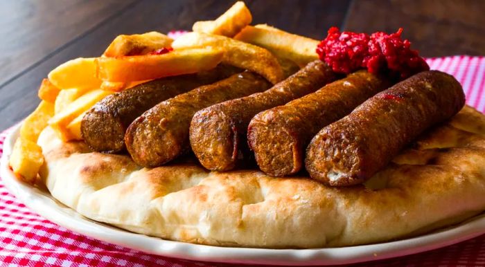 Inegol Kofte are grilled meatballs made from ground beef or lamb, mixed with breadcrumbs and onions.