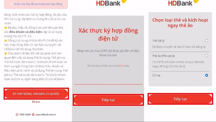 Quy trình mở thẻ tín dụng HDBank Online – Bước 3