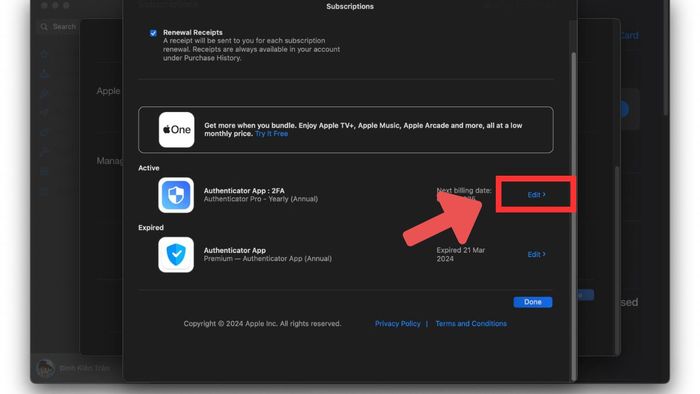 Hủy gia hạn App Store trên MacBook - Bước 4