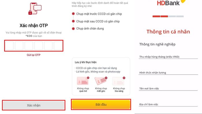 Quy trình mở thẻ tín dụng HDBank Online – Bước 2