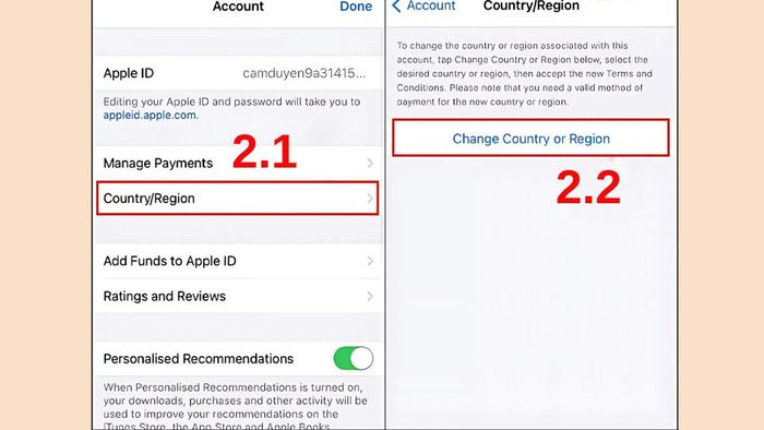 Cách khắc phục lỗi mã vùng trên App Store - bước 2