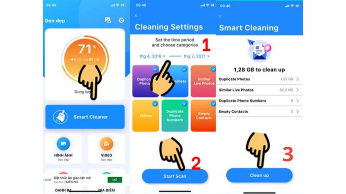 Sử dụng các ứng dụng dọn dẹp bộ nhớ để tối ưu dung lượng