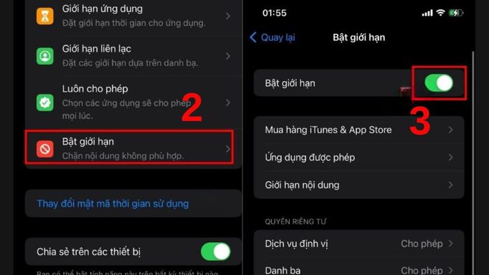 Sửa lỗi App Store mất biểu tượng - bước 2 và 3