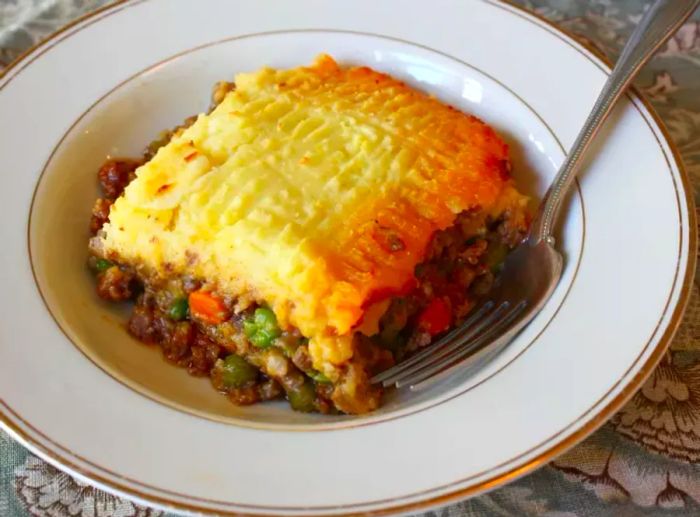 A bowl of Chef John's Irish Shepherd's Pie served and ready to enjoy