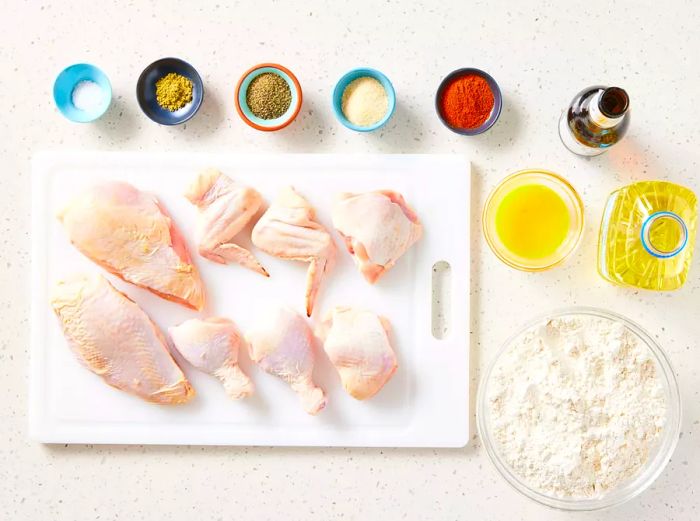 Ingredients for Triple-Dipped Fried Chicken