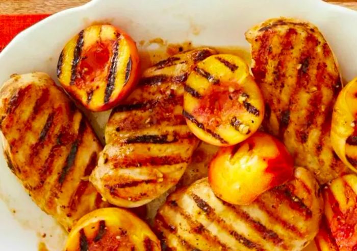 Grilled Chicken with Peach Glaze