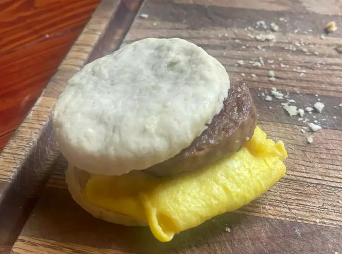 J.P. Big Daddy biscuit turned into a sandwich