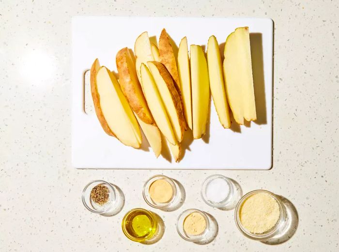 all ingredients arranged in separate bowls