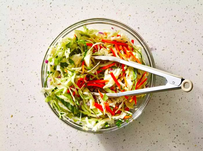 All ingredients are now mixed together in a bowl.