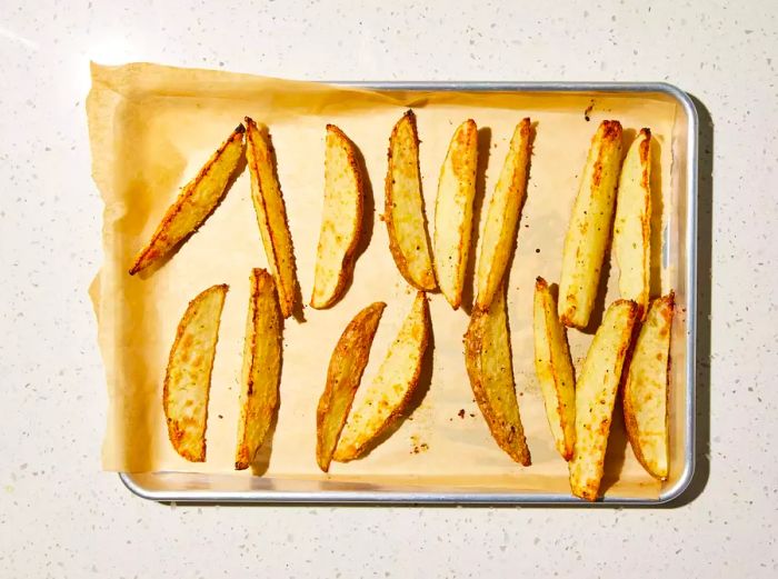 potato wedges baked until fork-tender