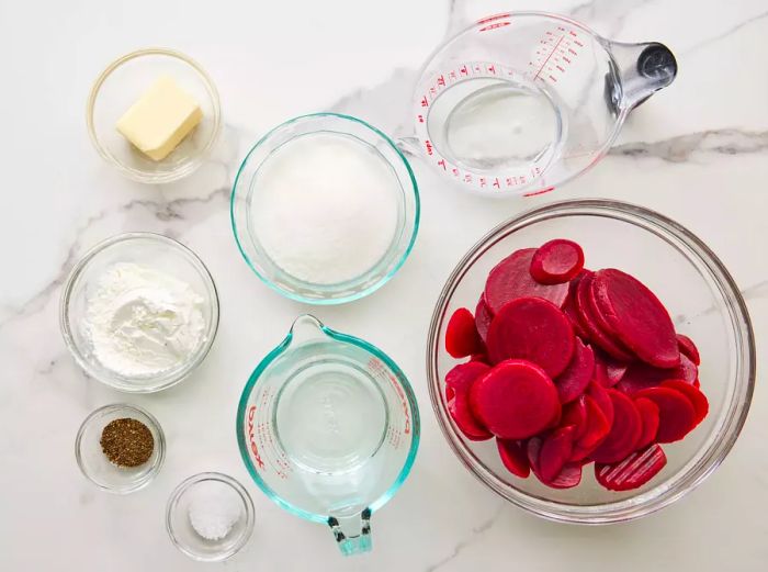 Ingredients for Grandma's Classic Harvard Beets