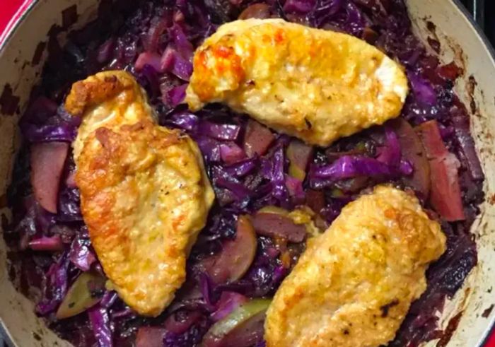 Oktoberfest Chicken with Red Cabbage