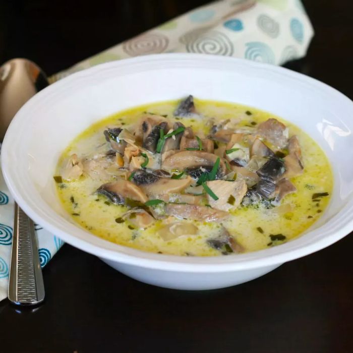 Low-Carb Chicken and Mushroom Soup