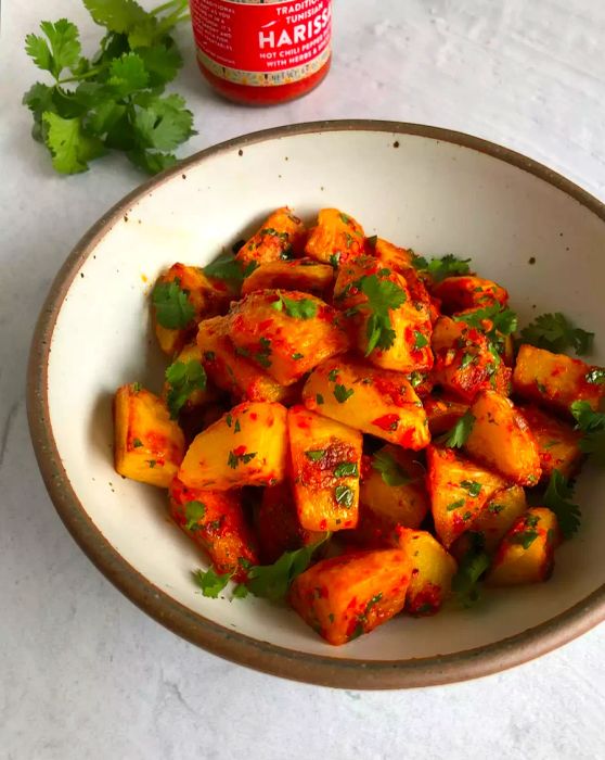 Harissa Butter Roasted Potatoes