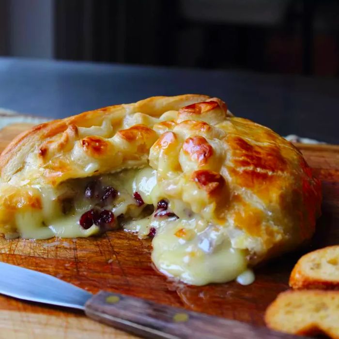 Cranberry & Walnut Stuffed Baked Brie