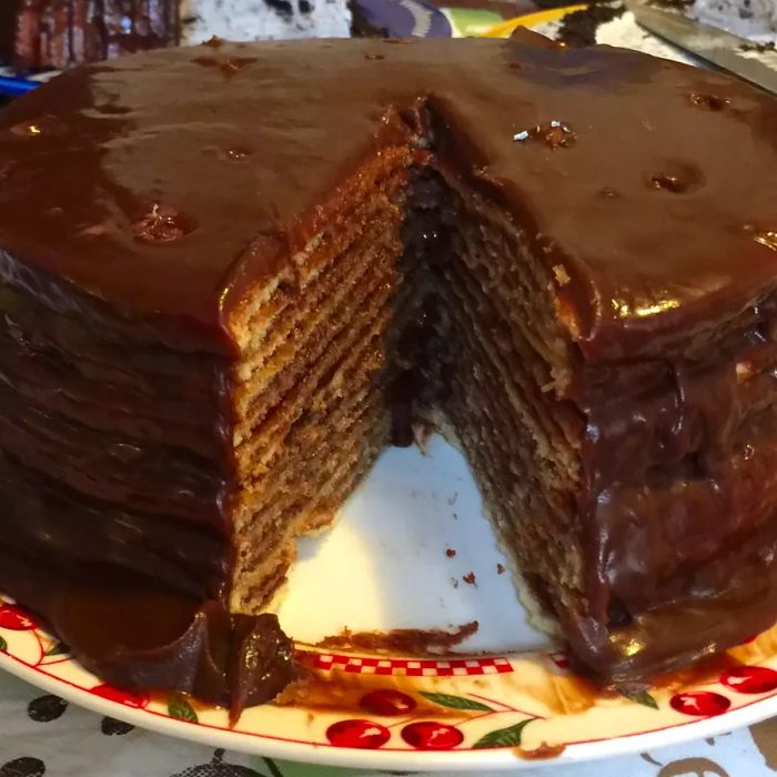 Fourteen Layer Chocolate Cake