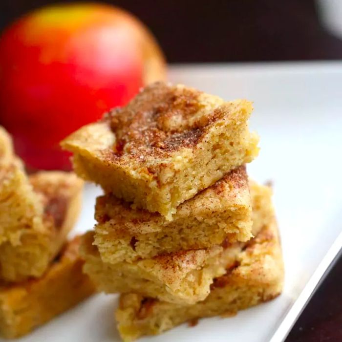 Apple Squares on a white plate