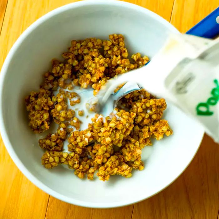 A bowl of homemade buckwheat cereal