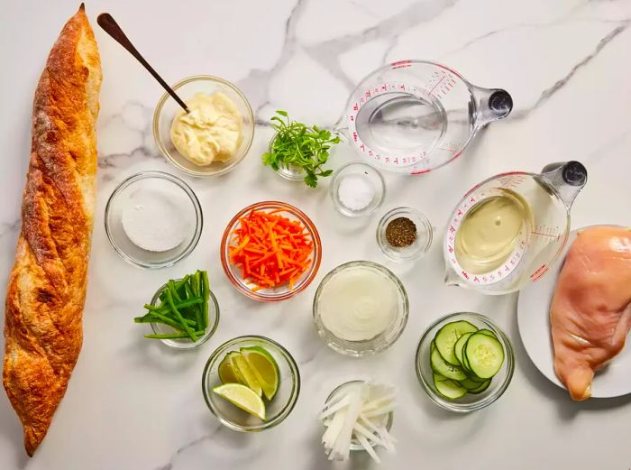 Ingredients for Making Bánh Mì Sandwiches