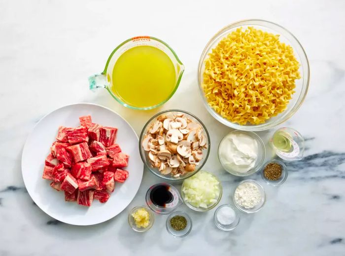 Ingredients for Instant Pot Beef Stroganoff