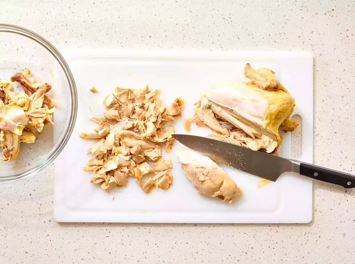 Chopped chicken cut into small pieces