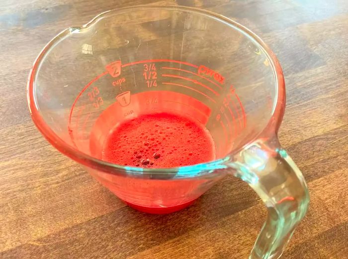 Jell-O in a Pyrex measuring cup