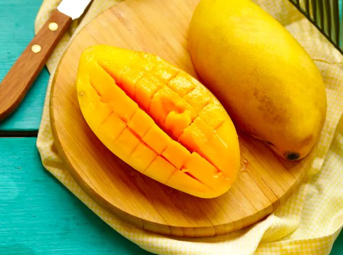 perfectly ripe mango slices