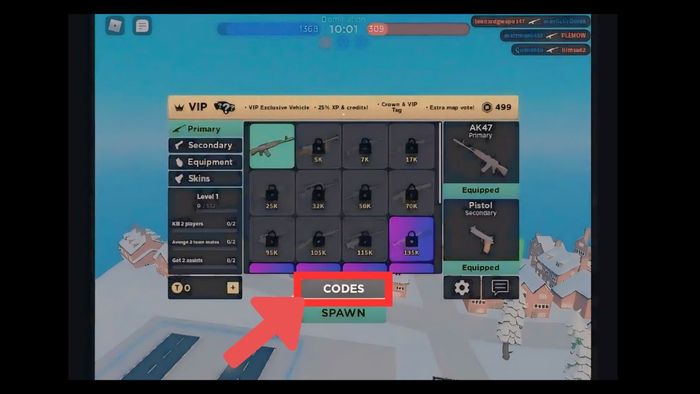 Hướng dẫn nhập mã code Element Battles - bước 2