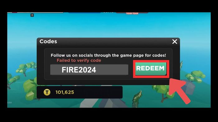 Hướng dẫn nhập mã code Element Battles - bước 4