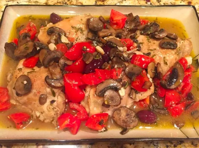 Chicken Thigh Fricassee with Mushrooms and Rosemary