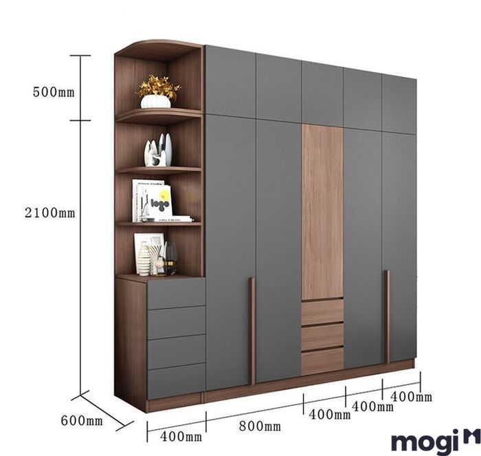Kích thước tủ quần áo 5 cánh