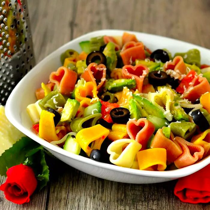 Avocado cucumber pasta salad