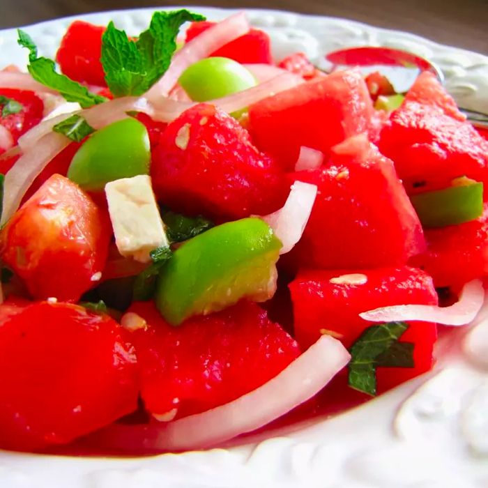 Watermelon and Tomato Feta Salad