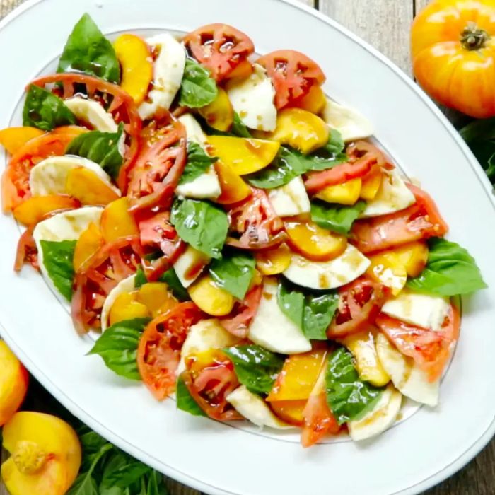 Peach and Tomato Caprese Salad