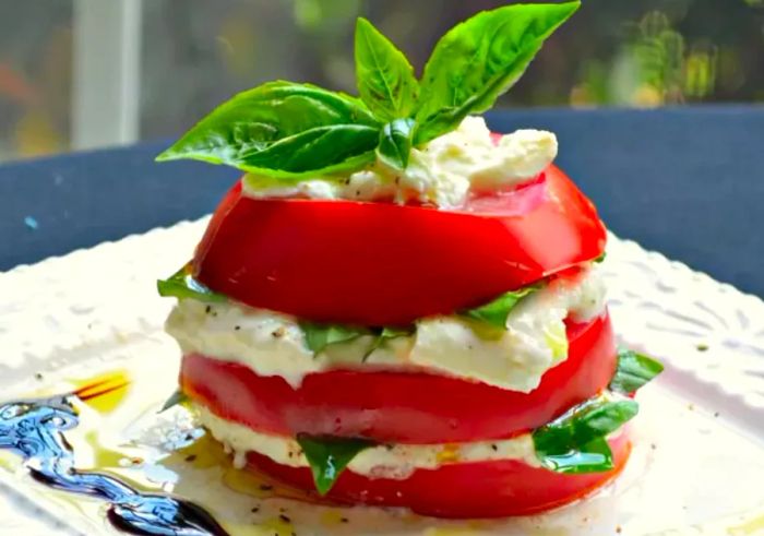 Stacked Tomato and Burrata Salad