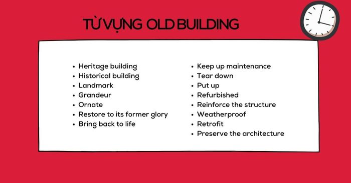 vocabulary for the topic of old buildings