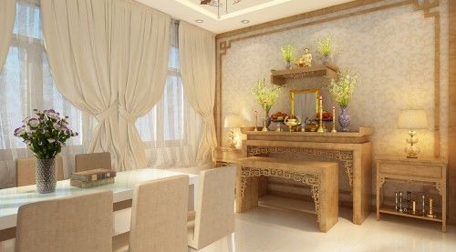 Bố trí bàn thờ gia tiên theo phong thủy chuẩn.