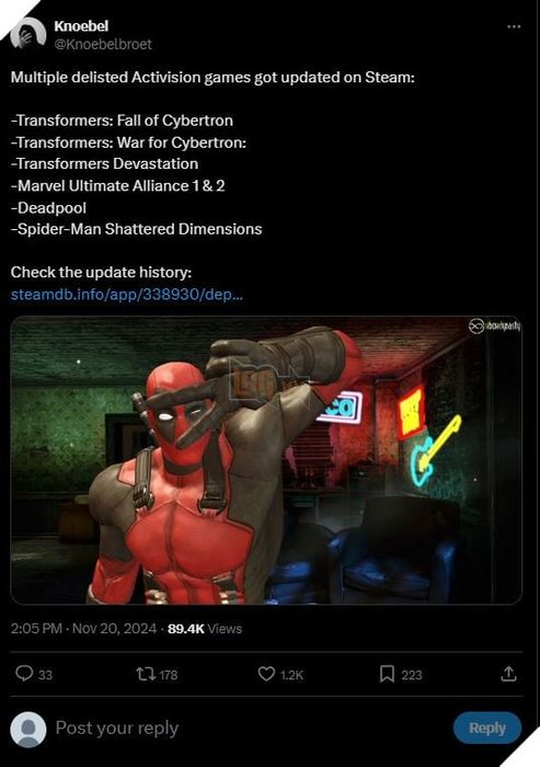 Deadpool Và Nhiều Game Cũ Khác Được Cập Nhật Trên Steam Mặc Dù Đã Bị Gỡ Bỏ 2